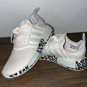 Women’s white cheetah Adidas NMD size 8